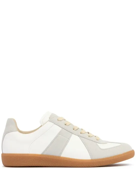 Maison Margiela   Replica leather & suede low top sneakers 