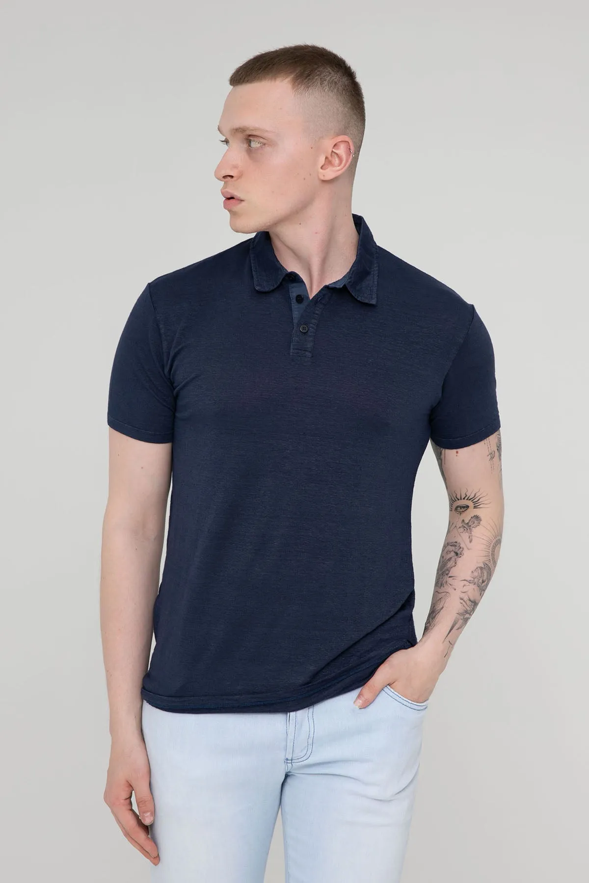 Manifattura Polo Yaka Keten T-shirt