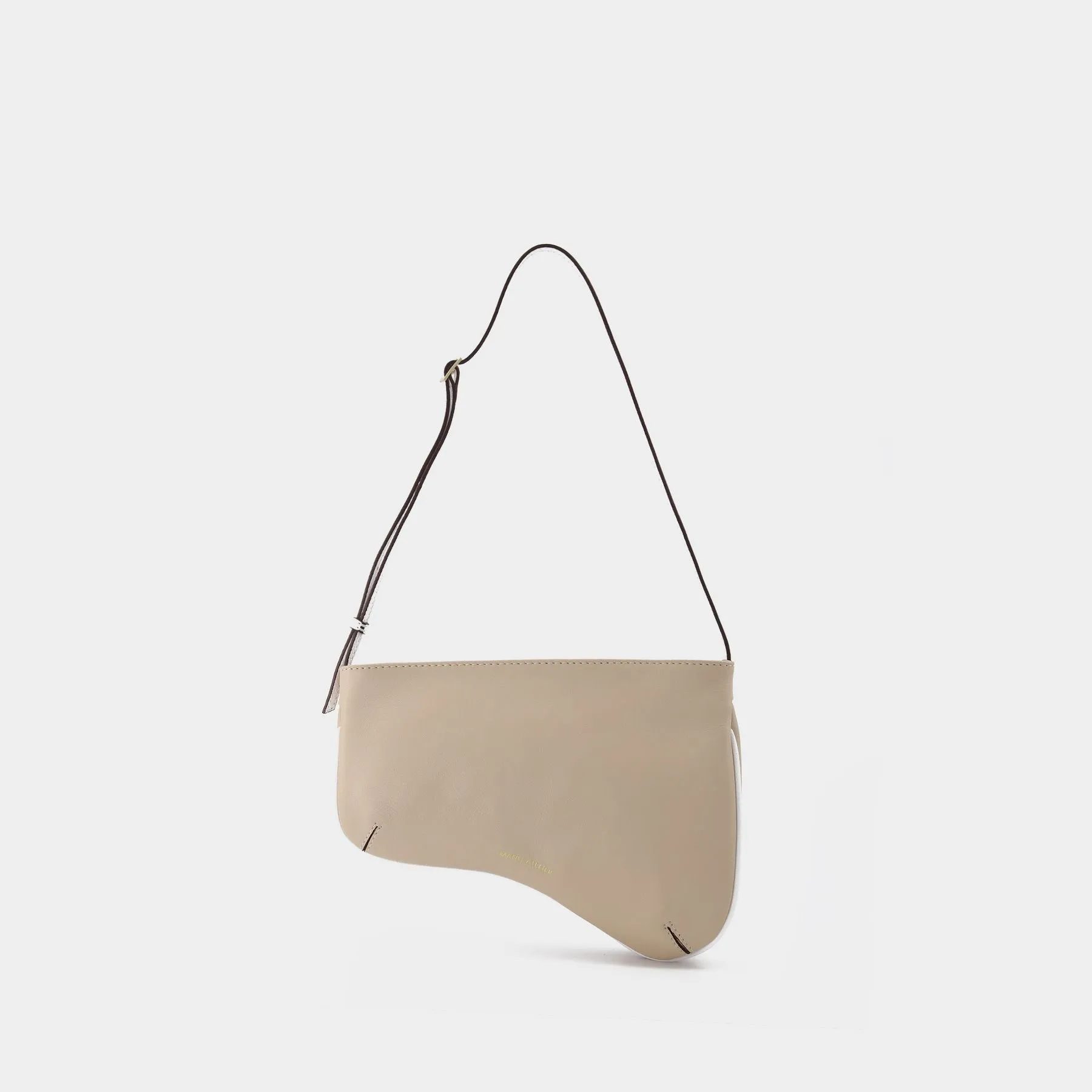 Manu Atelier  Curve Bag in Ivory and White Leather