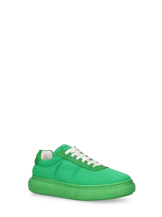 Marni Junior   Leather & cotton lace-up sneakers 