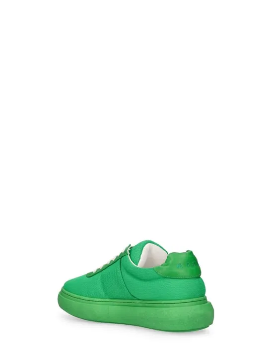 Marni Junior   Leather & cotton lace-up sneakers 