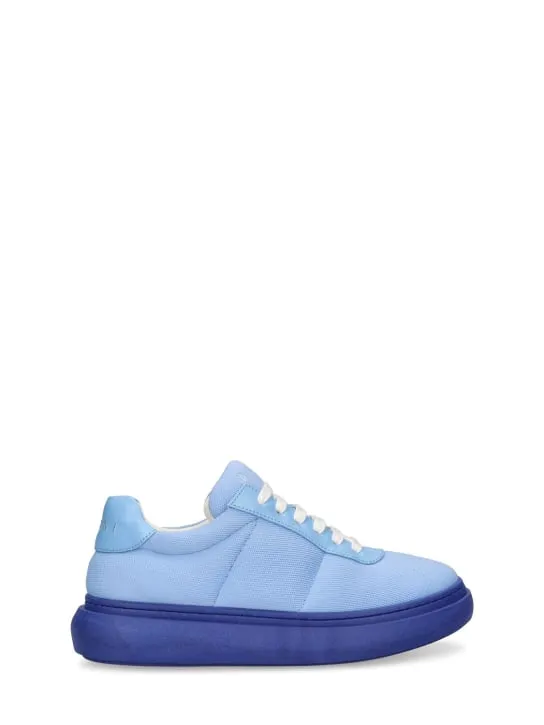 Marni Junior   Leather & cotton lace-up sneakers 