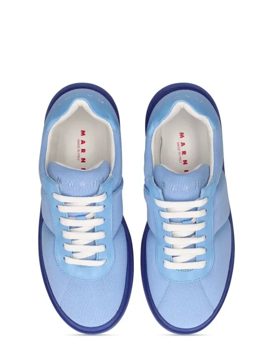 Marni Junior   Leather & cotton lace-up sneakers 