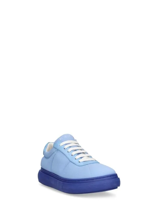 Marni Junior   Leather & cotton lace-up sneakers 