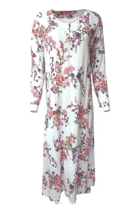 Maxi Sleepwear Women Summer Printed Nightgowns Long Nightdress Size L - Pepper Tree London