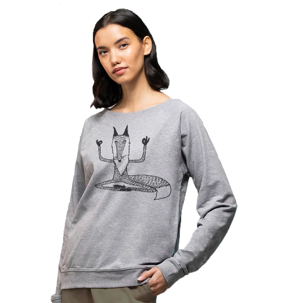 Meditating fox grey jumper