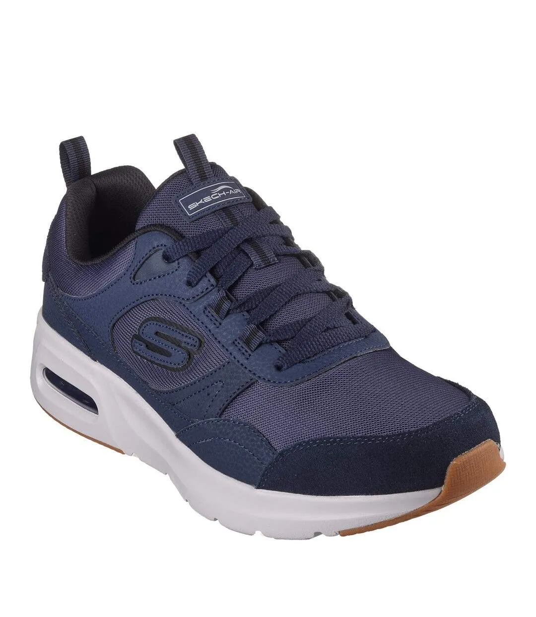 Mens sketch-air court suede trainers navy/black Skechers