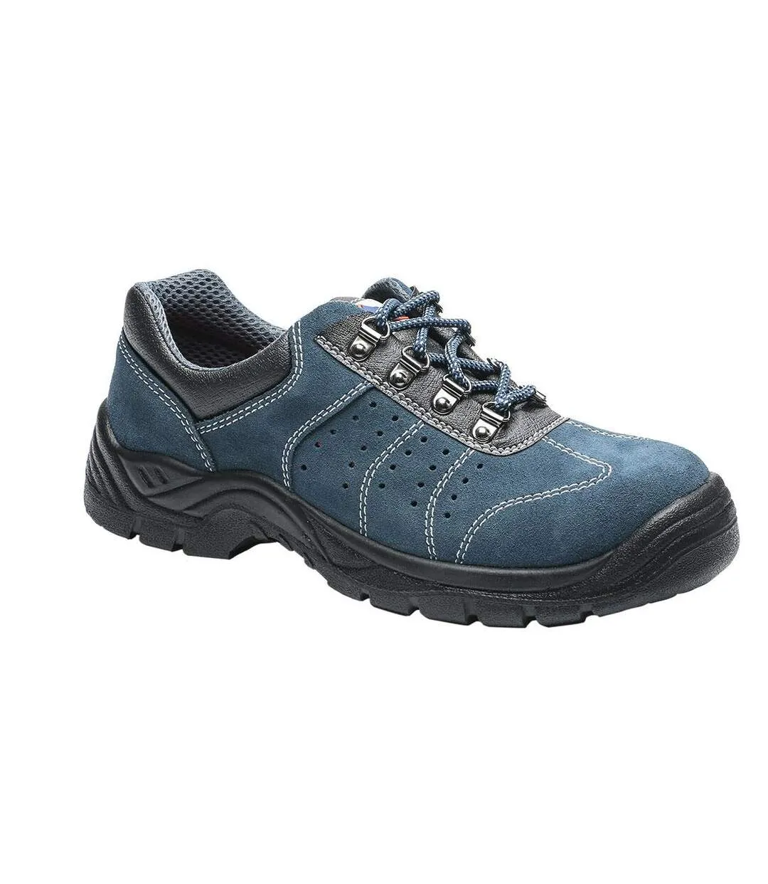 Mens steelite perforated suede safety trainers blue Portwest