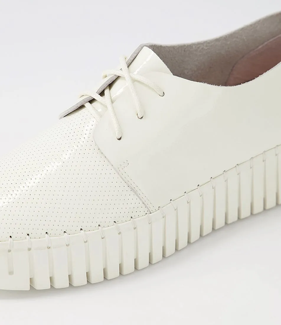 MIDAS Busto Off White Ivory Patent Leather Sneakers