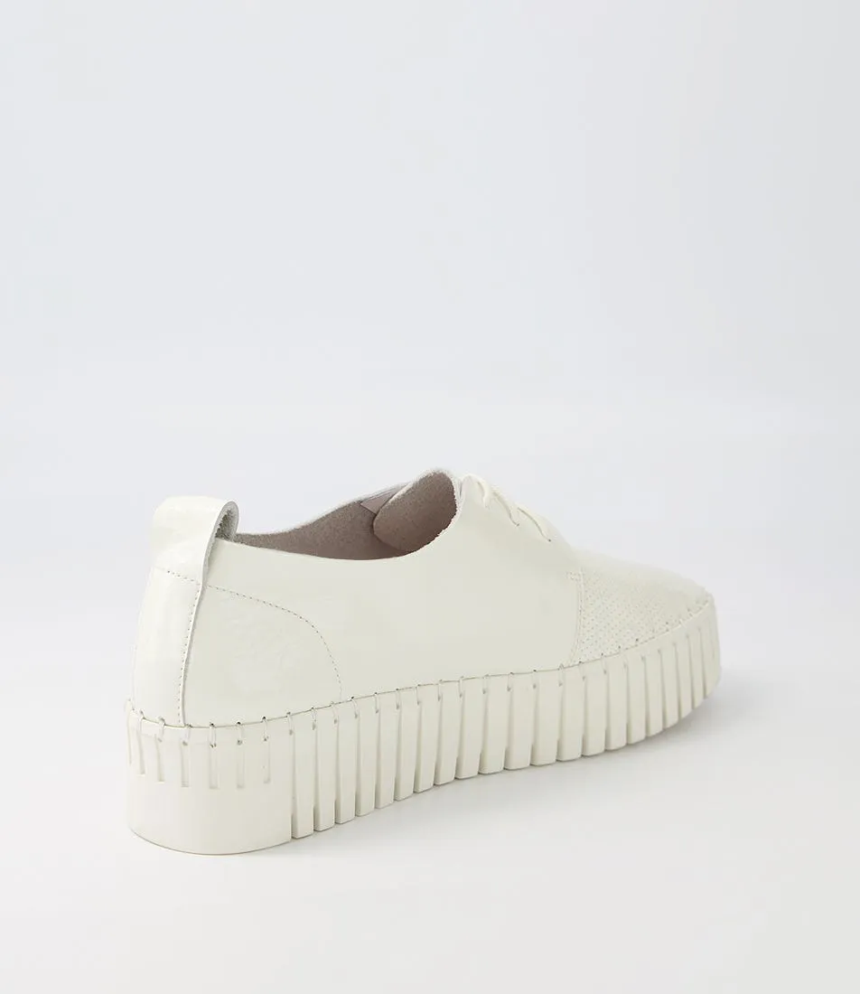 MIDAS Busto Off White Ivory Patent Leather Sneakers