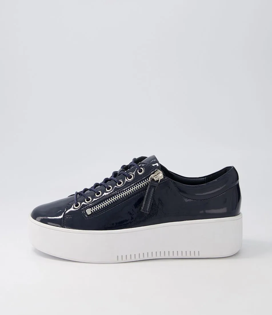 MIDAS Wether Navy White Patent Leather Sneakers