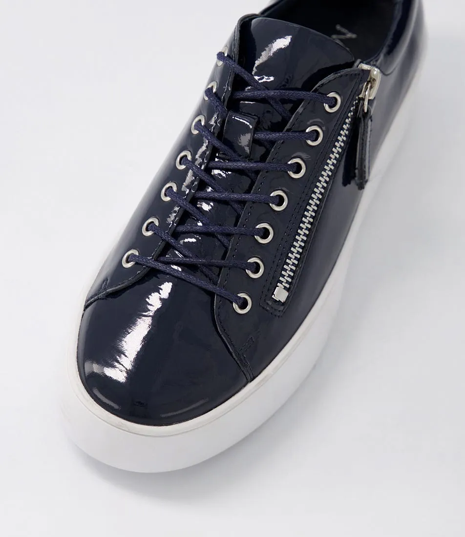 MIDAS Wether Navy White Patent Leather Sneakers