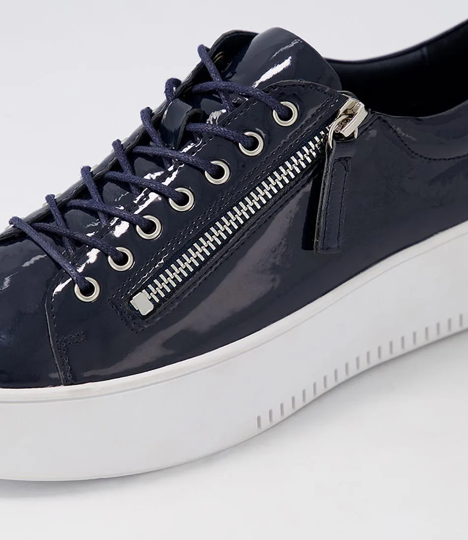 MIDAS Wether Navy White Patent Leather Sneakers