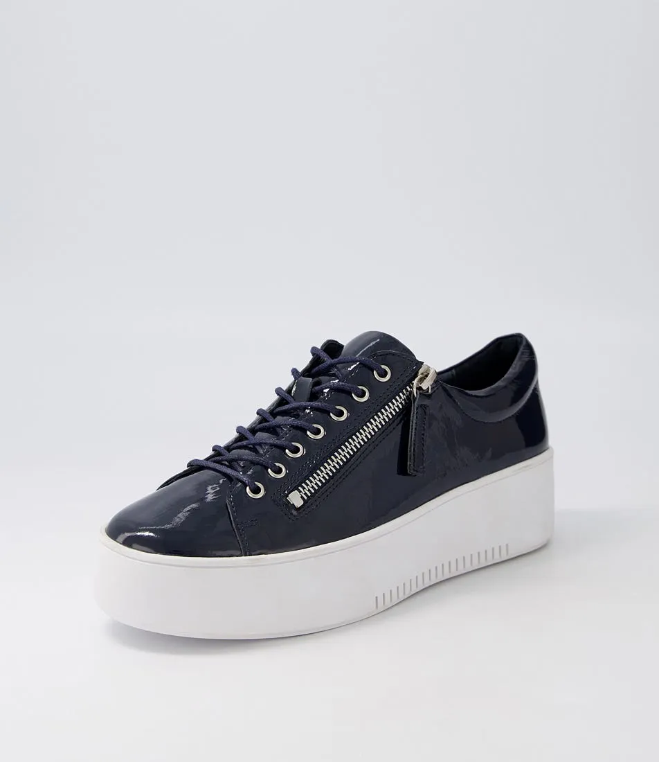 MIDAS Wether Navy White Patent Leather Sneakers