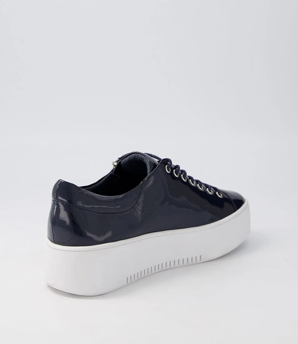 MIDAS Wether Navy White Patent Leather Sneakers