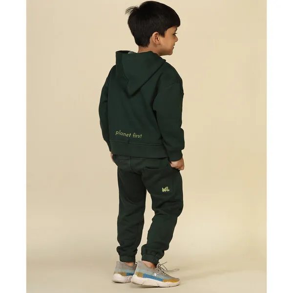 Miko Lolo Planet First Trees-Please Joggers Set, Dark Green