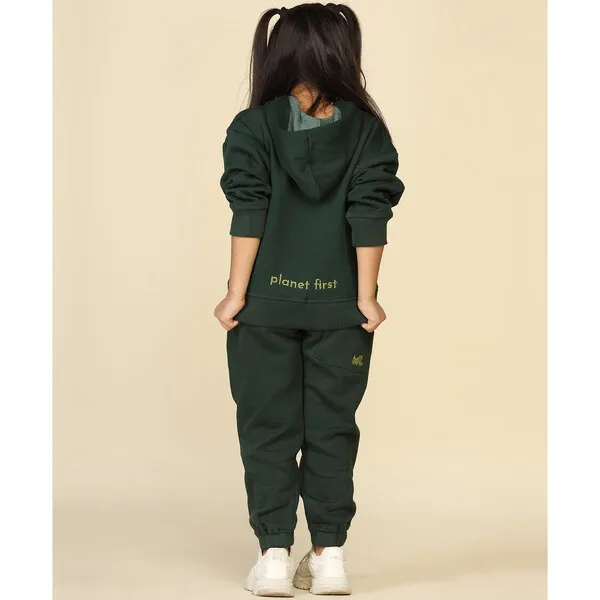 Miko Lolo Planet First Trees-Please Joggers Set, Dark Green