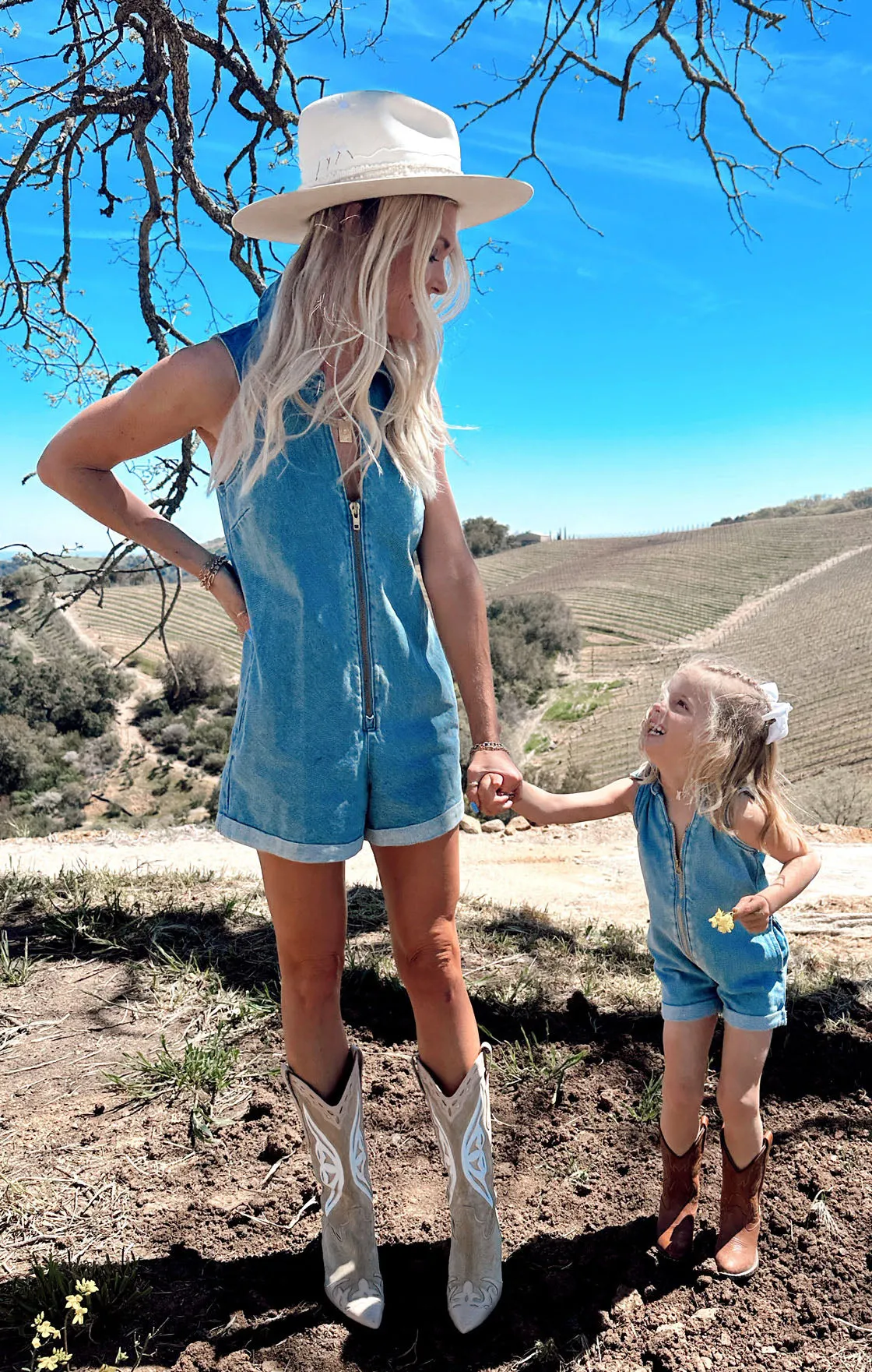 Mini Reno Romper ~ Blue Stream