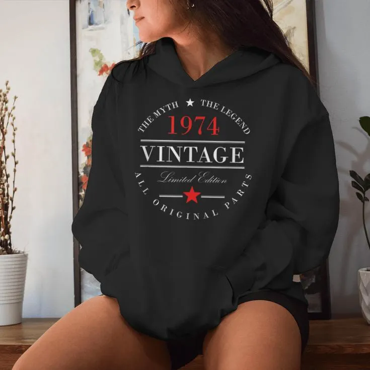 Myth Legend 1974 50 Year Old 50Th Birthday Women Hoodie