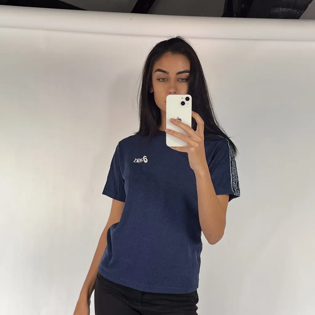 Navy Blue 90s Asics T-Shirt (S)