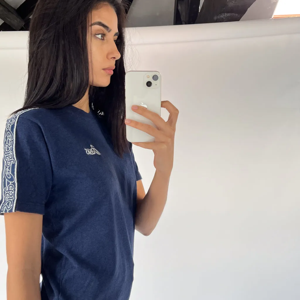 Navy Blue 90s Asics T-Shirt (S)