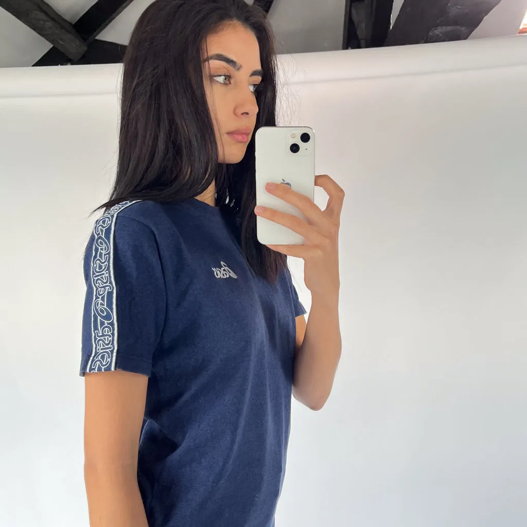 Navy Blue 90s Asics T-Shirt (S)