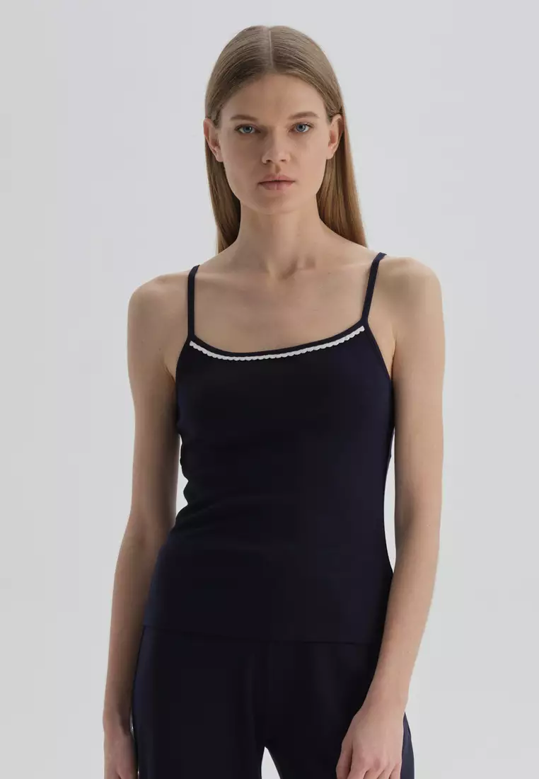 Navy Blue Tanktop, Regular Fit, Homewear And Sleepwear for Women