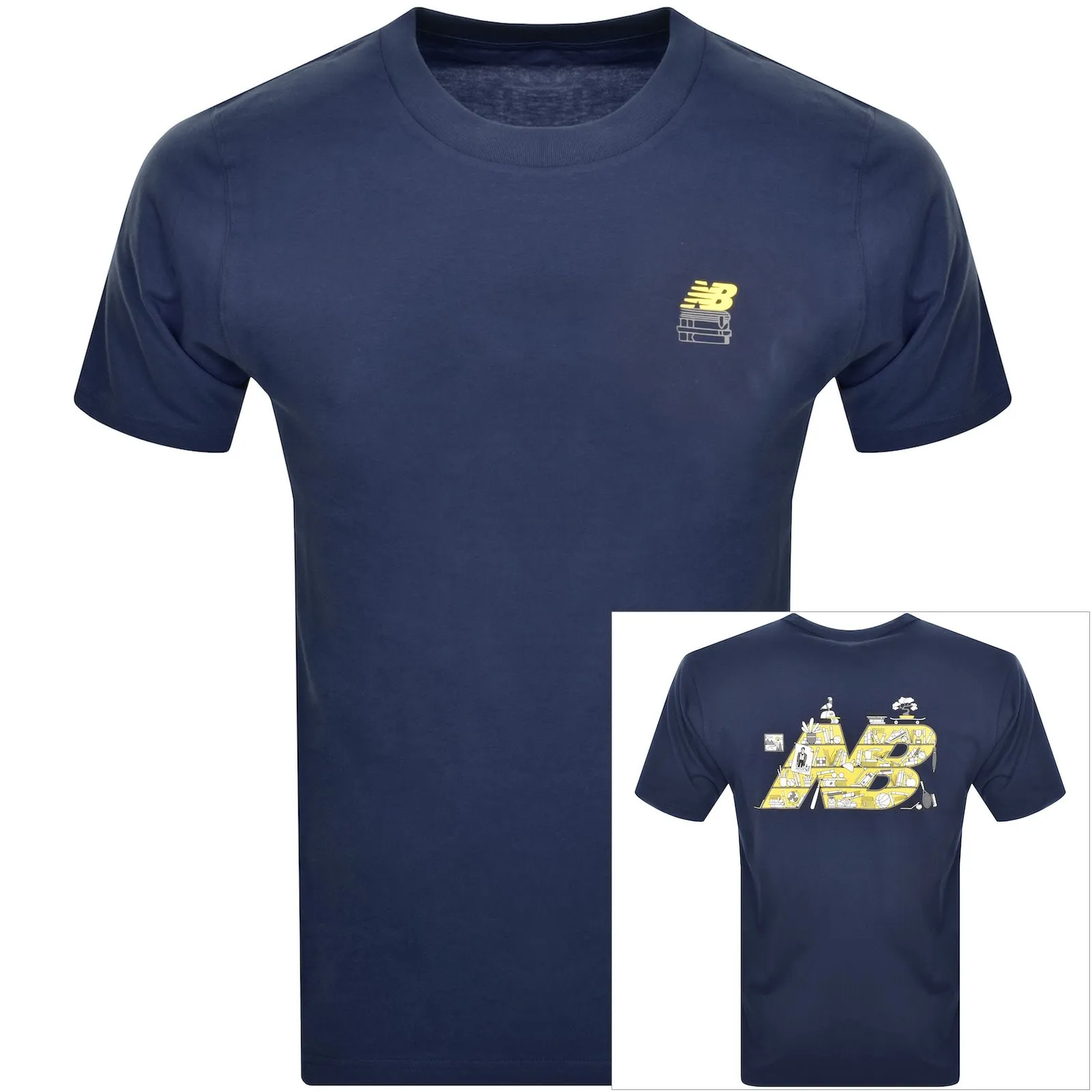 New Balance Bookshelf Logo T Shirt Navy