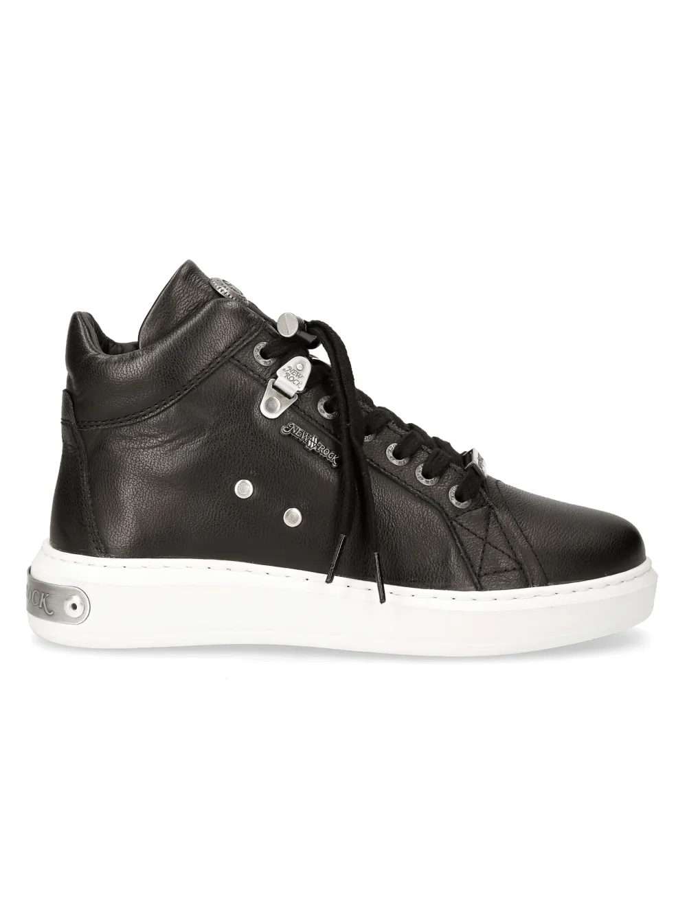 NEW ROCK Stylish Urban Punk Leather Sneakers With Lace-Up