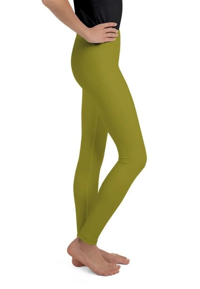 Olive Green Youth Leggings