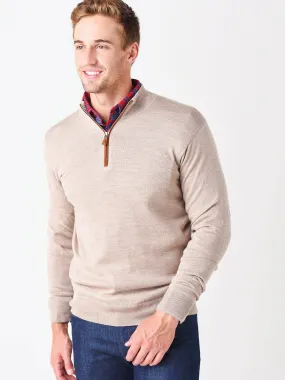     PETER MILLAR  Crown Men's Soft Suede Trim Quarter-Zip Pullover    