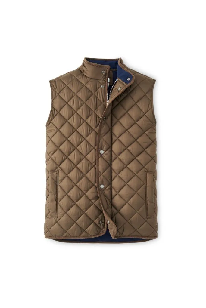 Peter Millar Essex Quilted Traveler Vest- Malt 