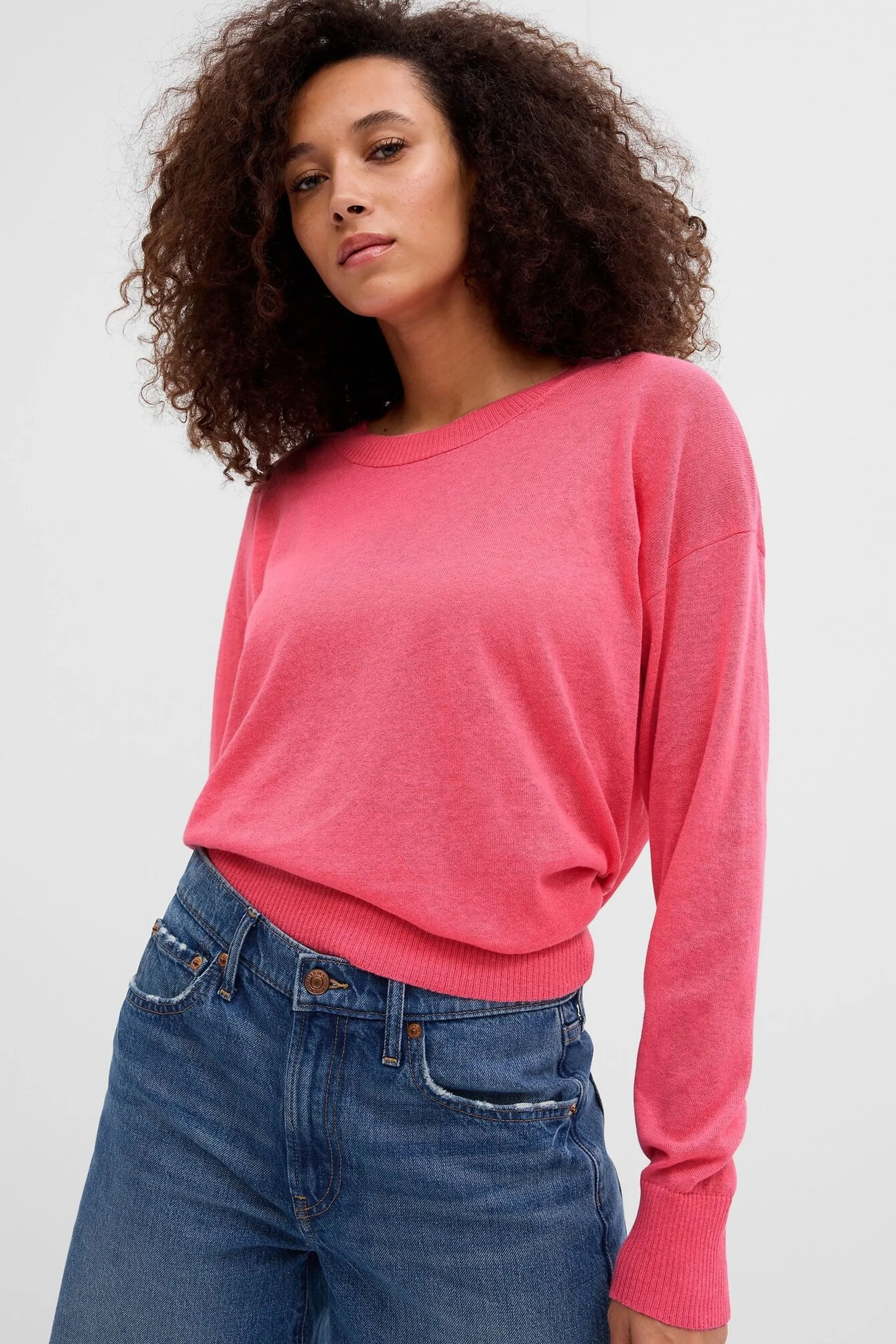 Pink Linen Blend Jumper