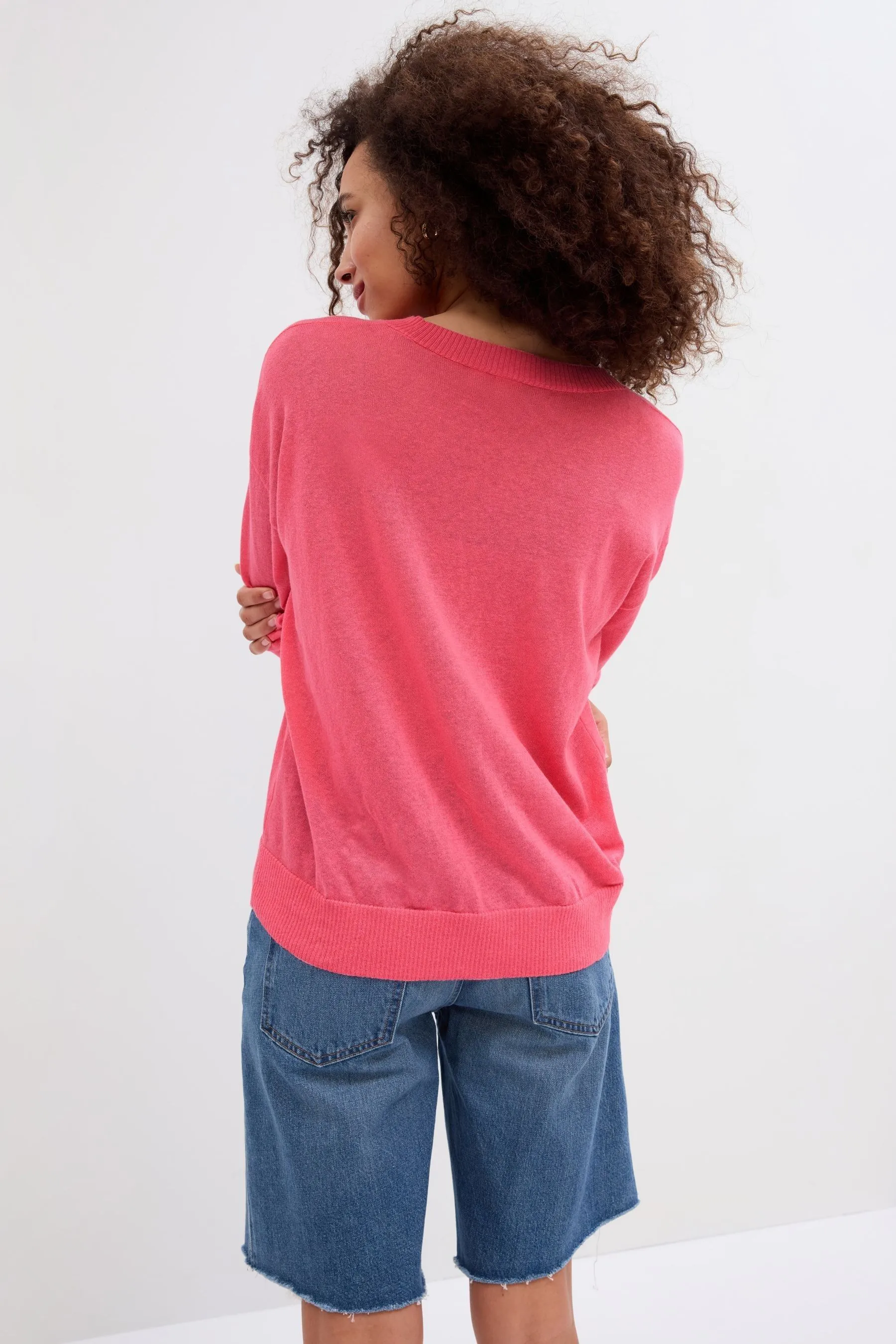 Pink Linen Blend Jumper