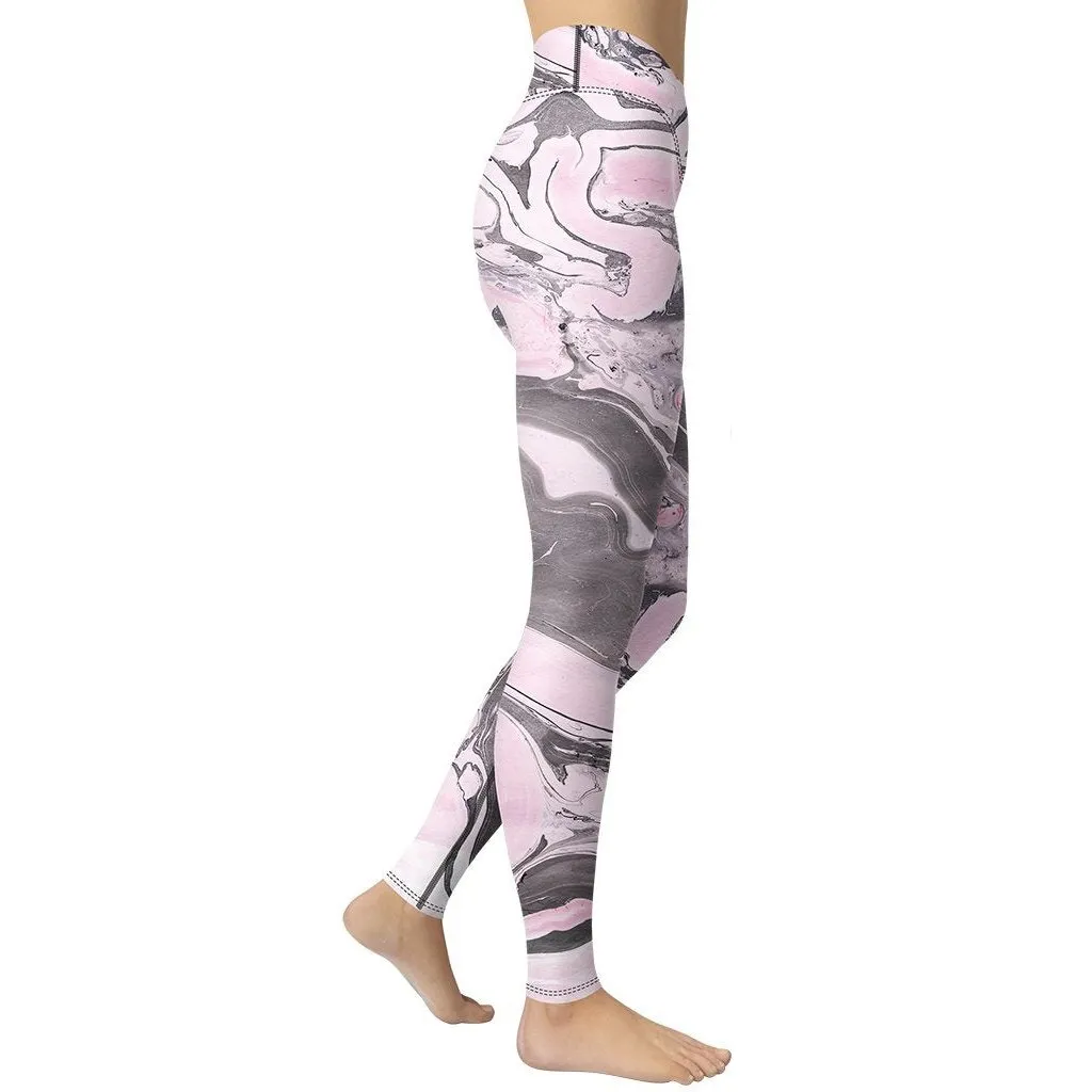 Pink Marble Yoga Leggings