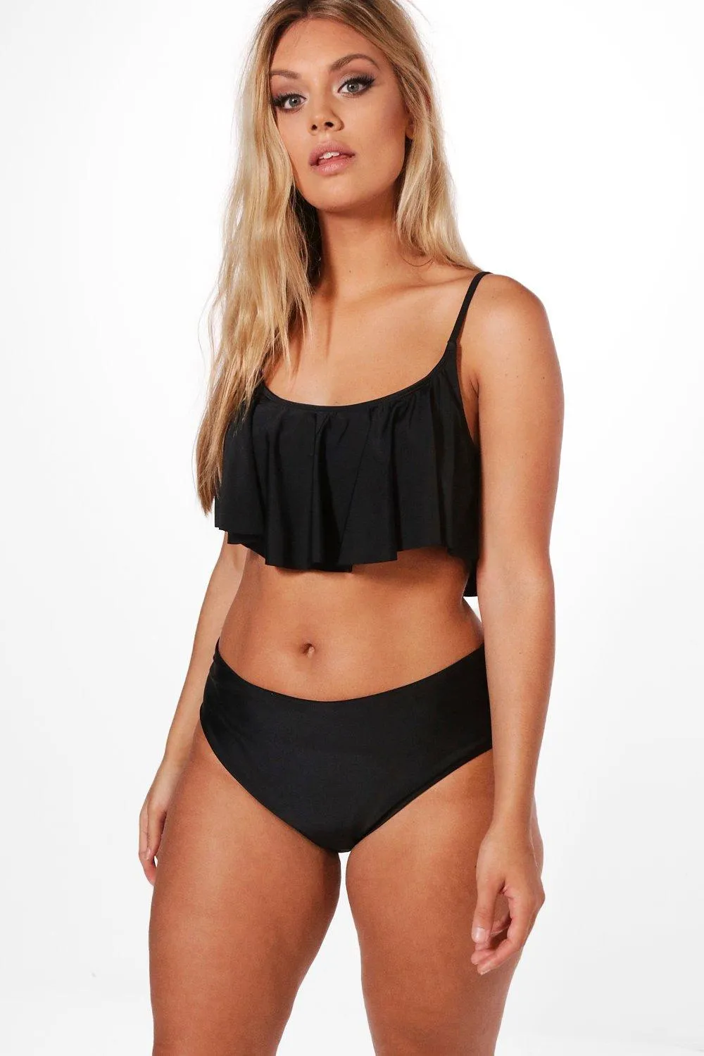 Plus Crop Frill Bikini