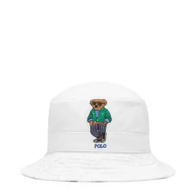 POLO BEAR BUCKET HAT WHITE | Bodega