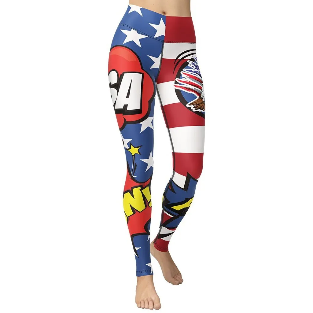 Proud American Pop Art Yoga Leggings