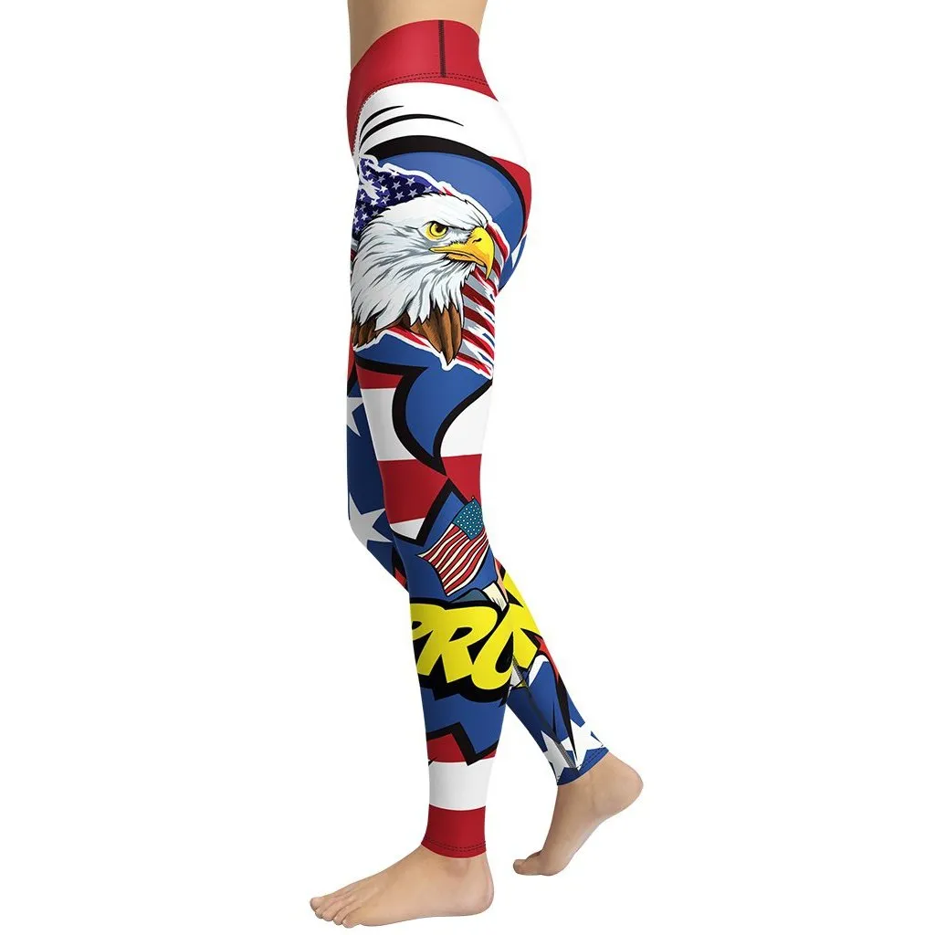 Proud American Pop Art Yoga Leggings