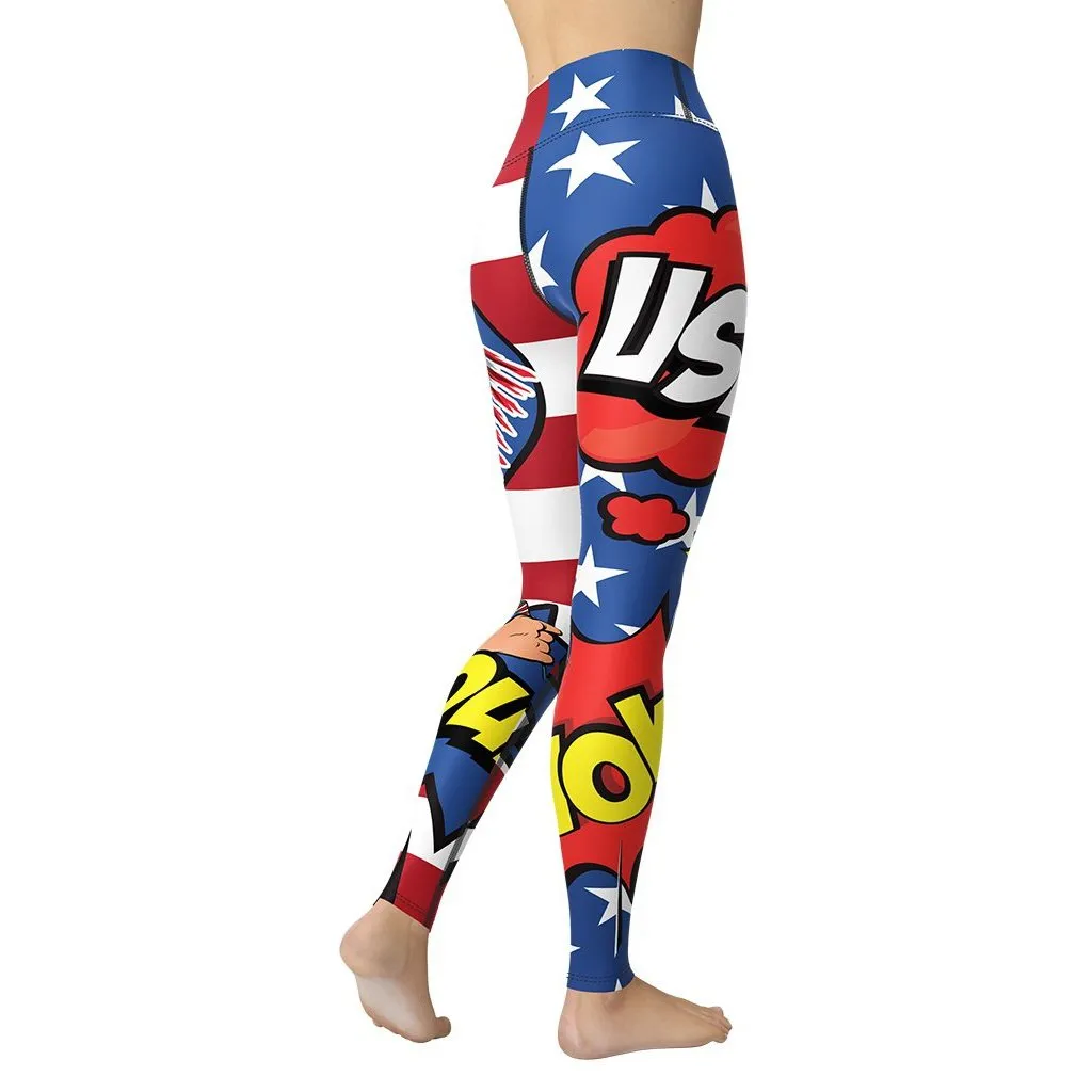 Proud American Pop Art Yoga Leggings