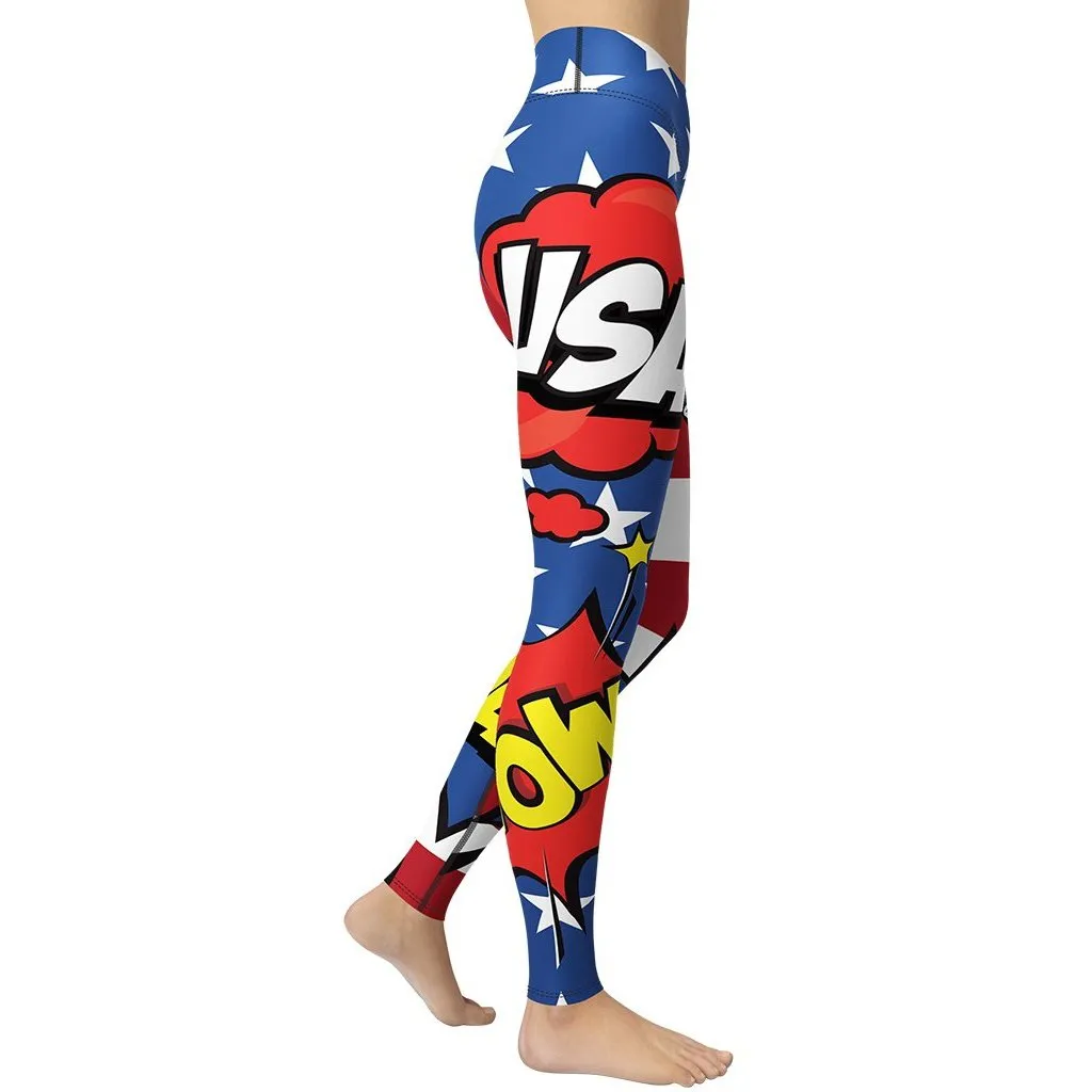 Proud American Pop Art Yoga Leggings