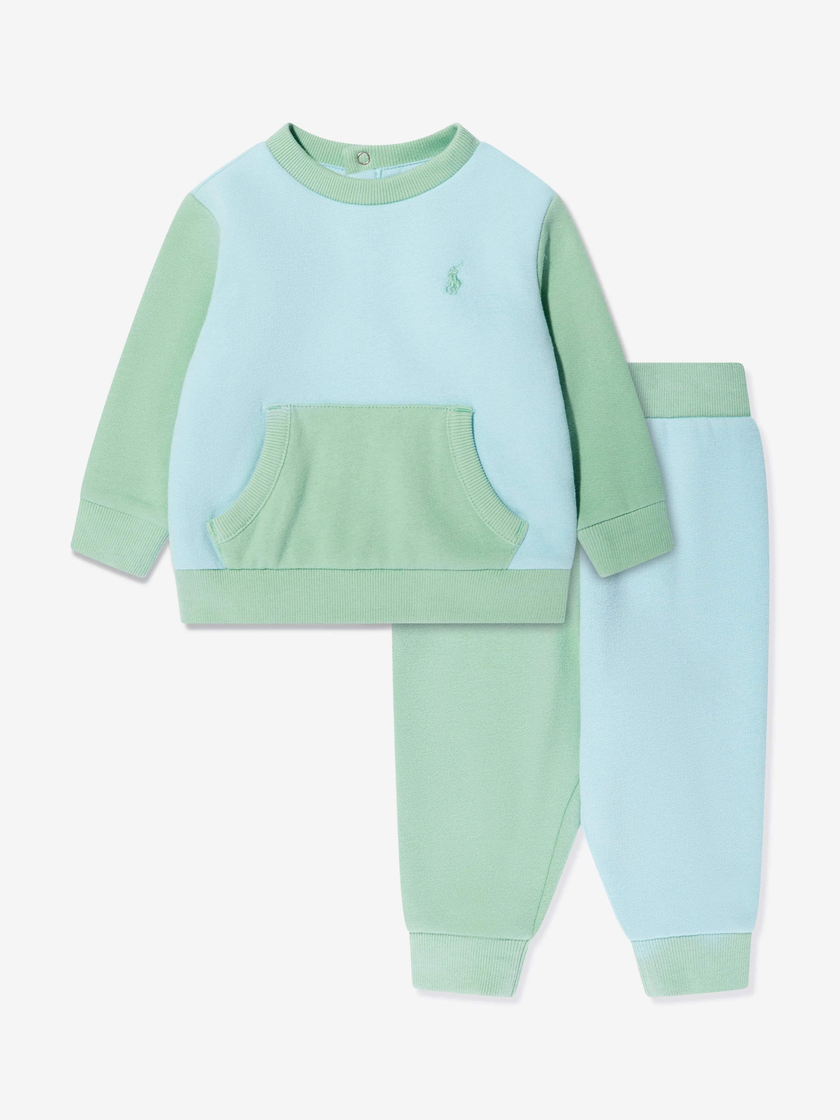 Ralph Lauren Baby Boys Colourblock Tracksuit in Green