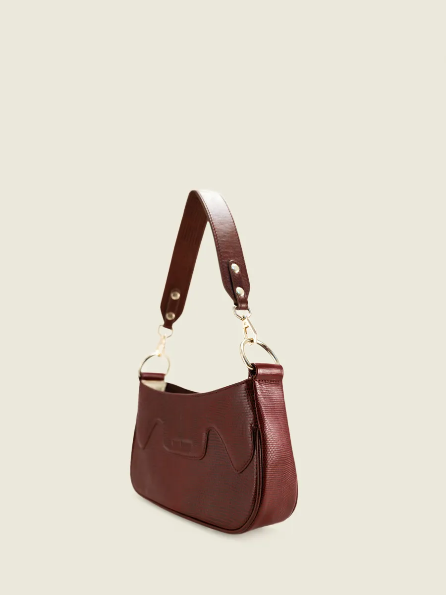 Red Leather Half Moon Bag for Women - Garance 1960 Garnet | PAUL MARIUS