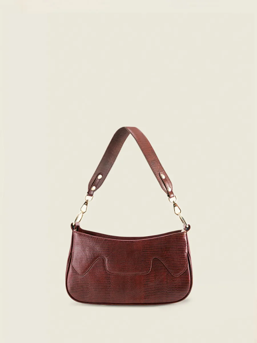 Red Leather Half Moon Bag for Women - Garance 1960 Garnet | PAUL MARIUS