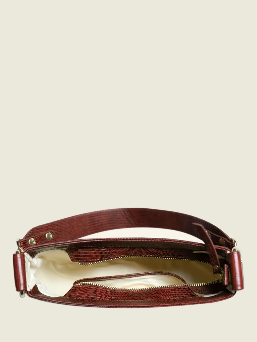 Red Leather Half Moon Bag for Women - Garance 1960 Garnet | PAUL MARIUS