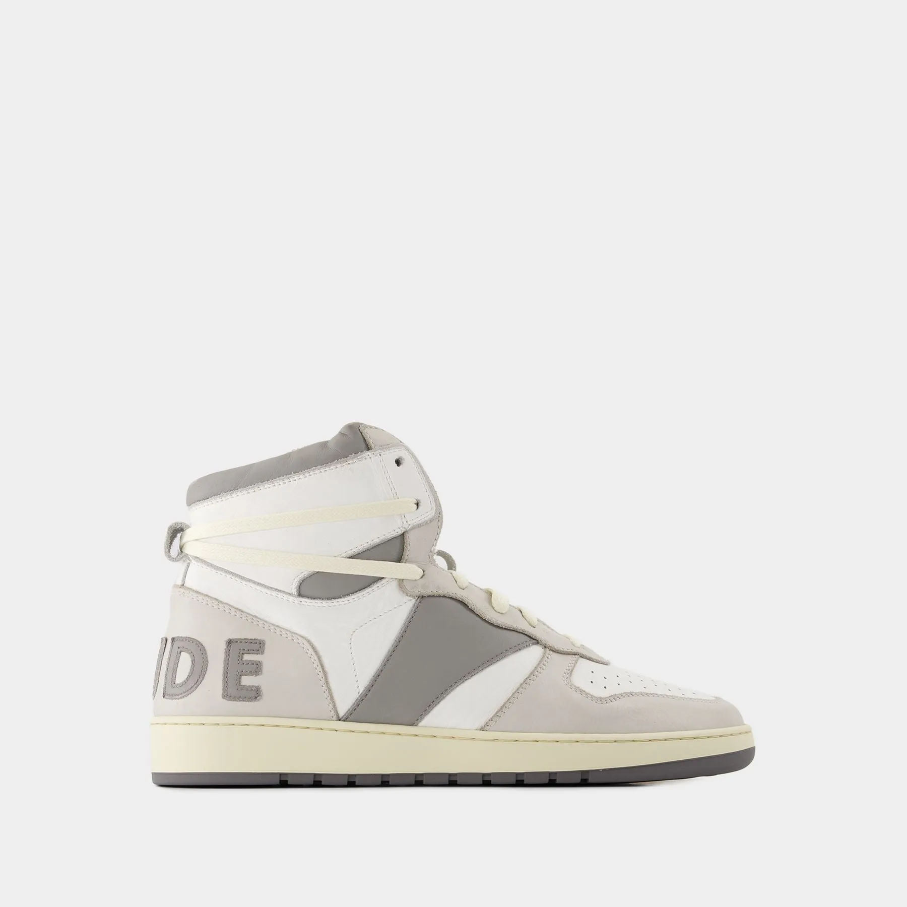 Rhude  Rhecess Hi Sneakers - Rhude - Leather - White/Grey