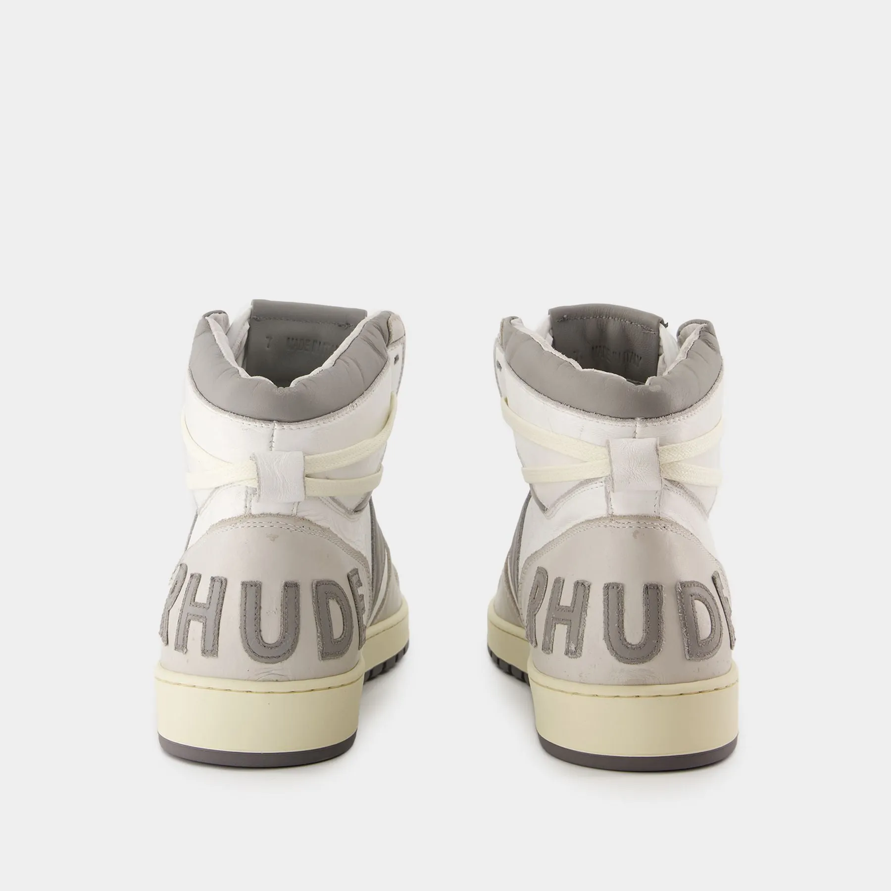 Rhude  Rhecess Hi Sneakers - Rhude - Leather - White/Grey