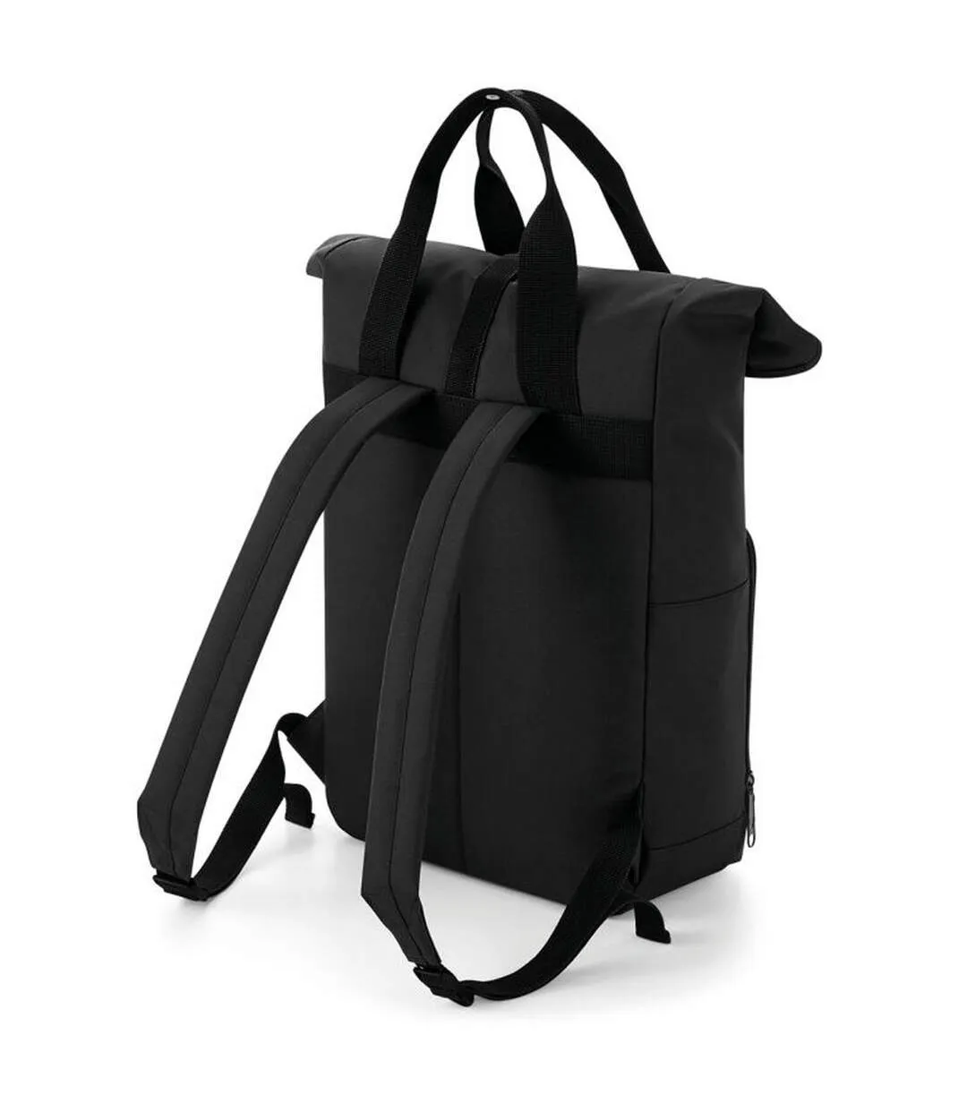 Roll top twin handle backpack one size black Bagbase