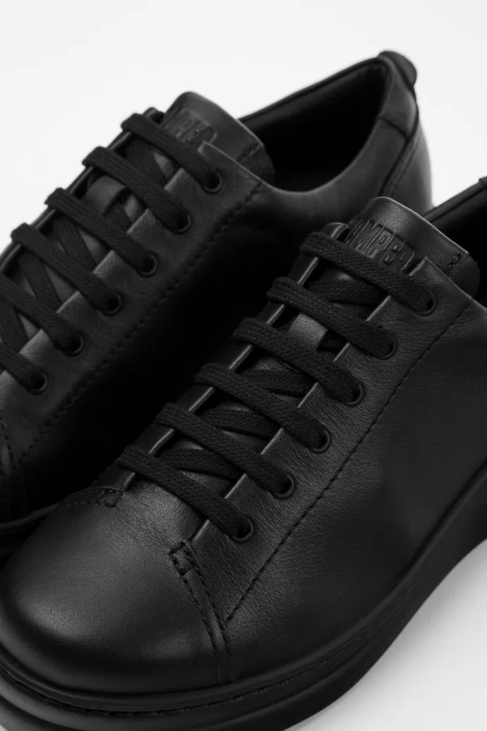 Runner Up Black leather sneakers for women