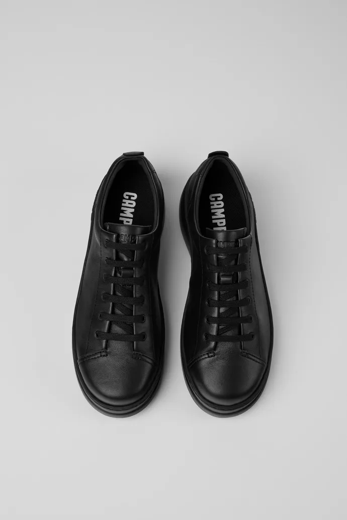 Runner Up Black leather sneakers for women